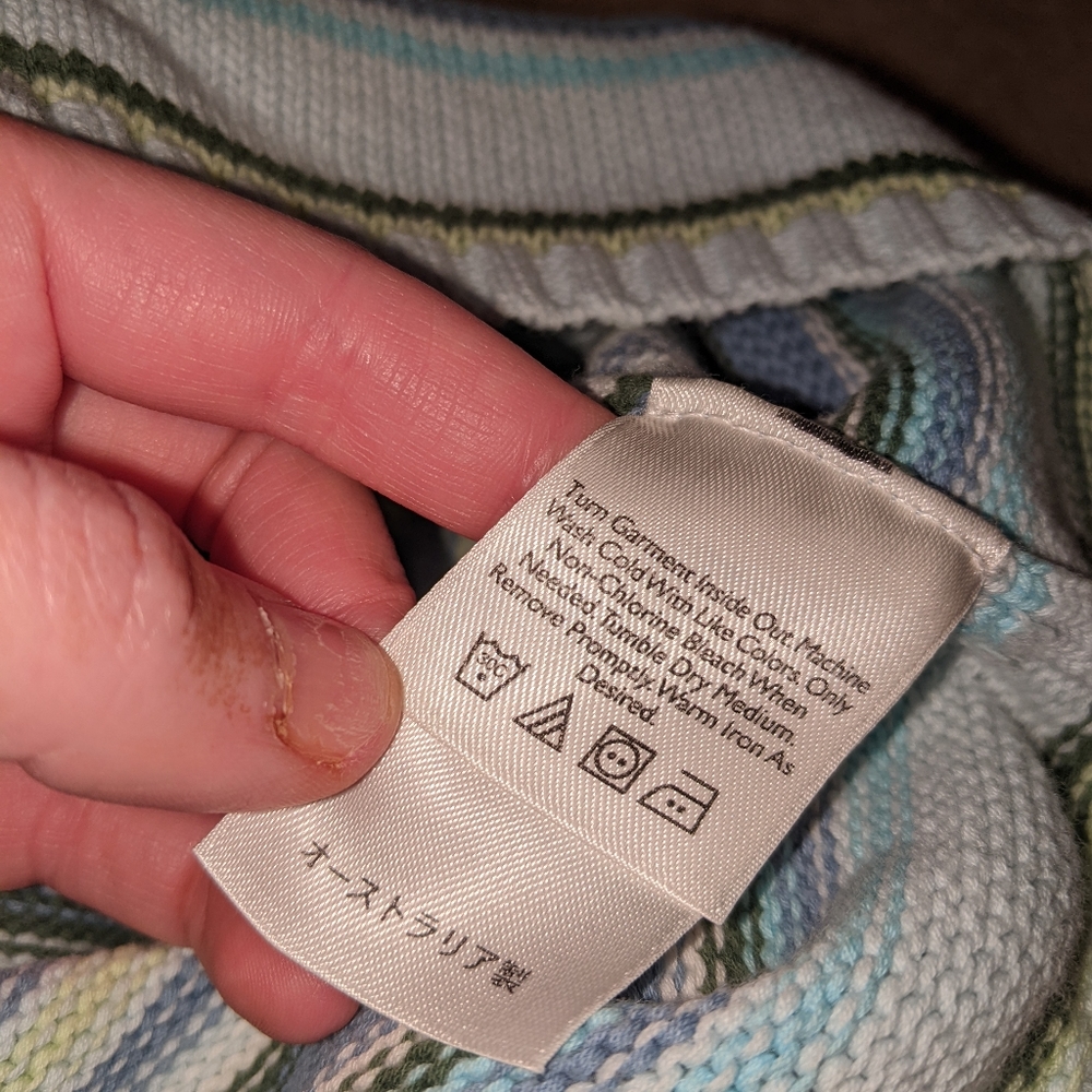 Eddie Bauer blue striped sleeveless top - Picture 3 of 11